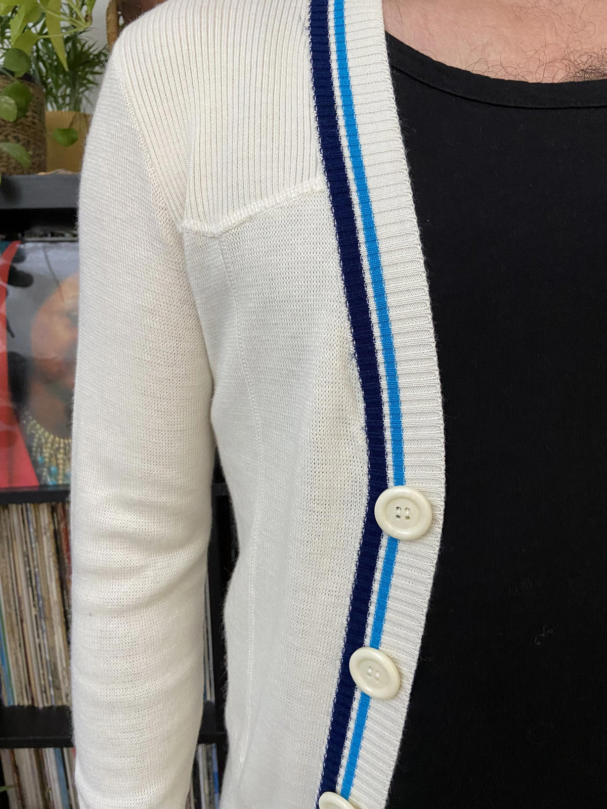 Vintage 1980s Cream Sporty Cardigan