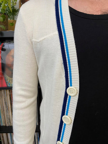 Vintage 1980s Cream Sporty Cardigan
