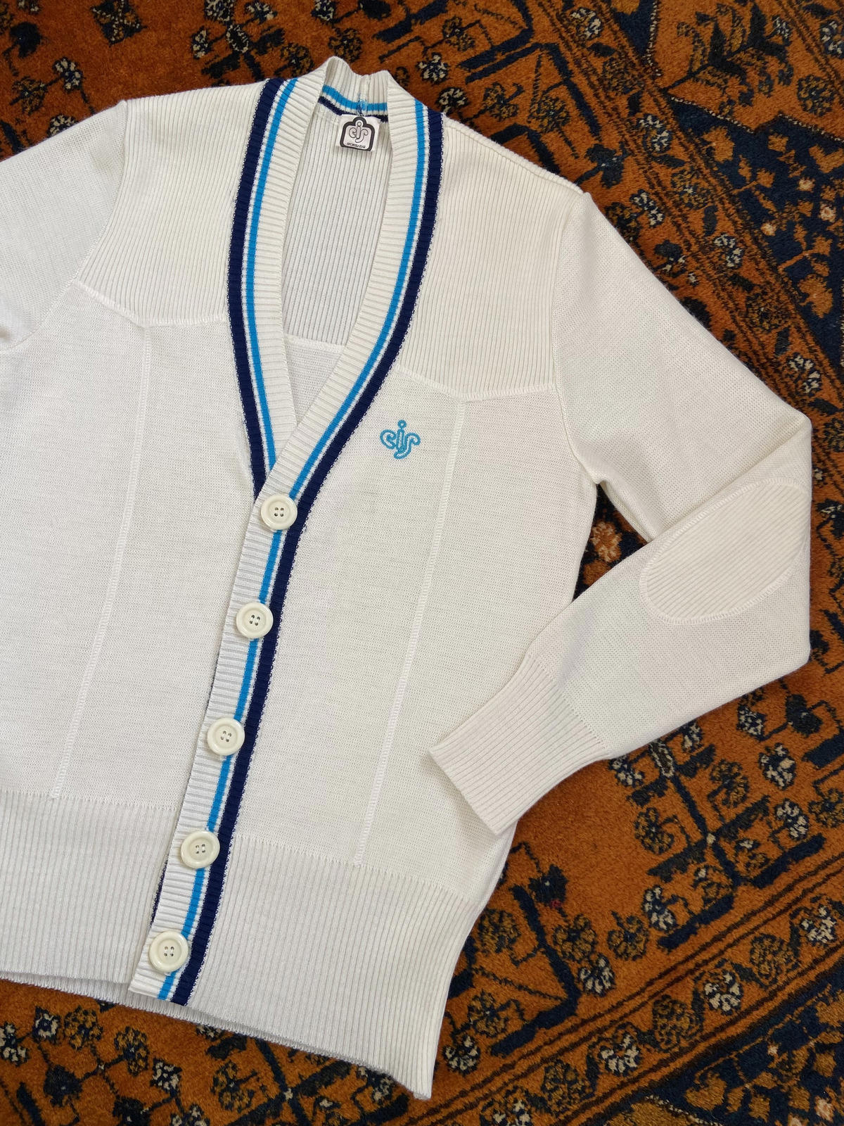Vintage 1980s Cream Sporty Cardigan