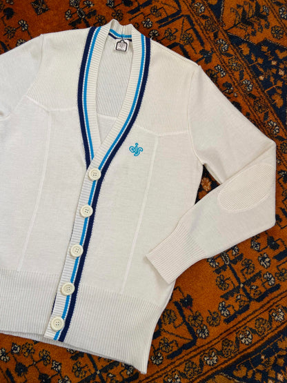 Vintage 1980s Cream Sporty Cardigan