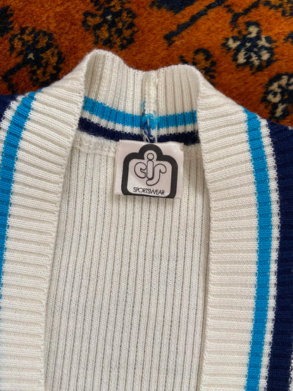 Vintage 1980s Cream Sporty Cardigan