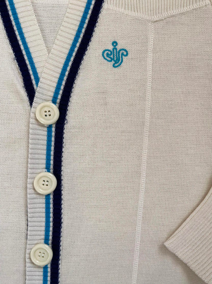 Vintage 1980s Cream Sporty Cardigan