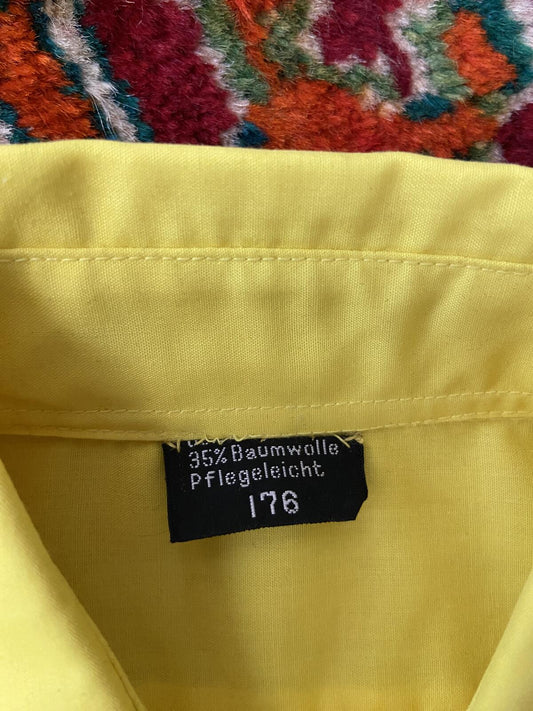 Vintage 1970s Bright Yellow Dagger Collar Shirt