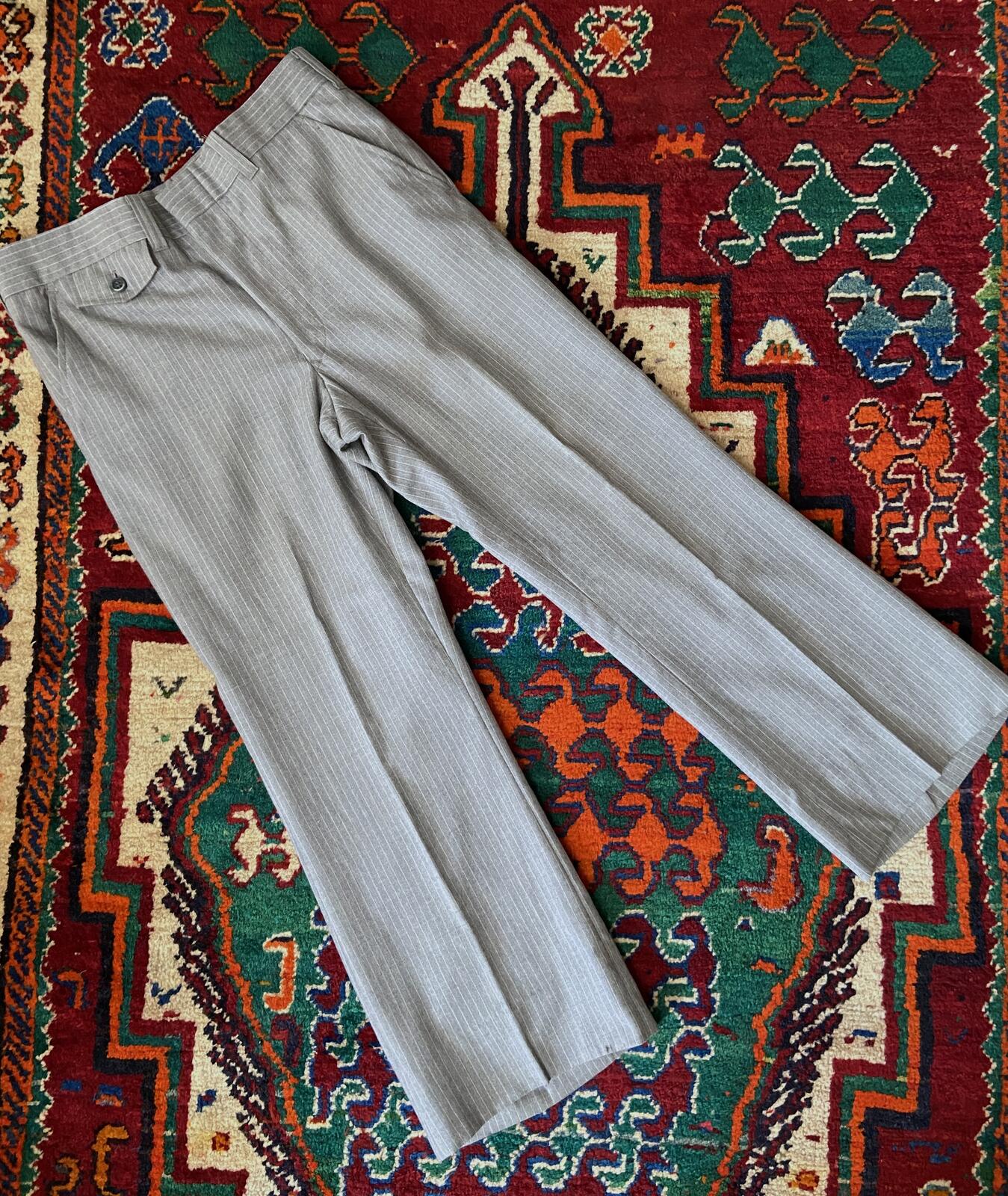 Vintage 1970s Pinstripe Bootcut Dress Trousers