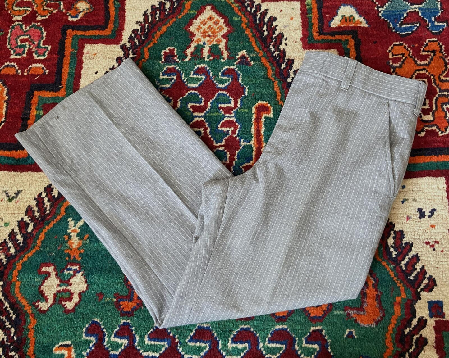 Vintage 1970s Pinstripe Bootcut Dress Trousers