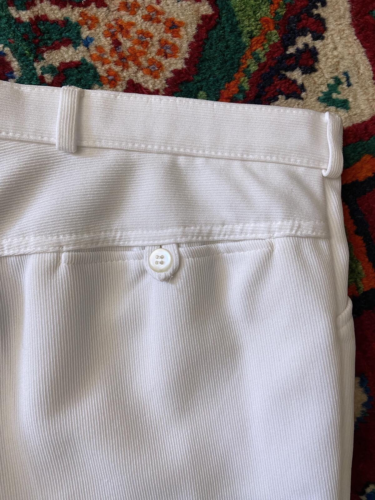 Vintage 1970s White Ribbed Sports Shorts