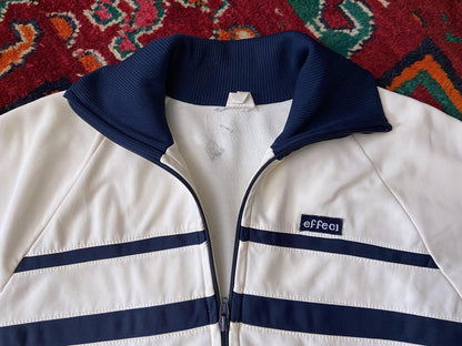 Vintage 1980s White & Navy Track Top