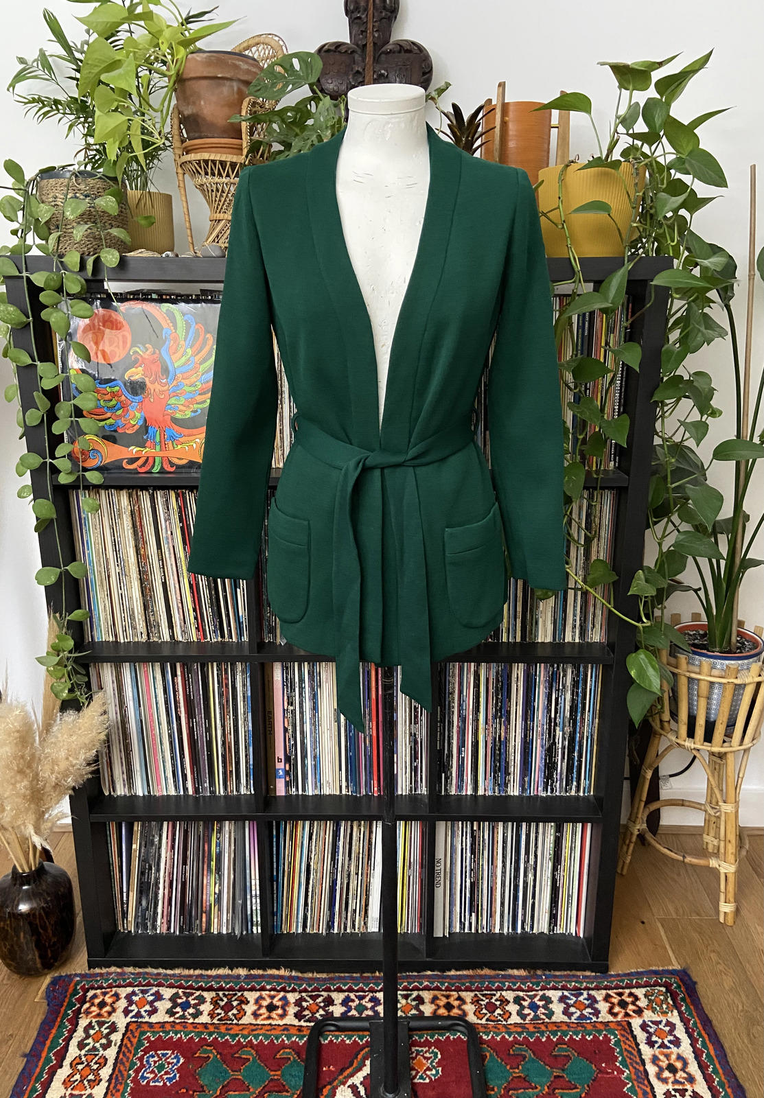Vintage 1970s Dark Green Belted Jacket