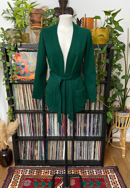Vintage 1970s Dark Green Belted Jacket