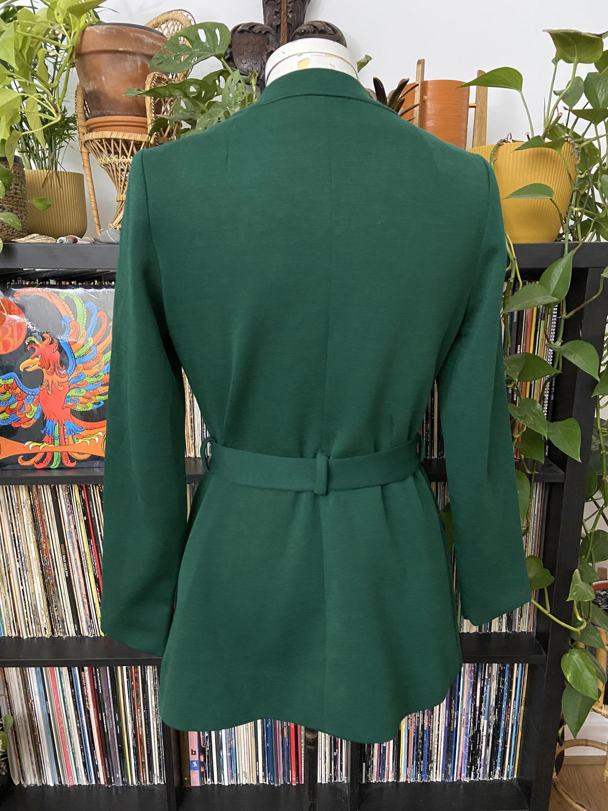 Vintage 1970s Dark Green Belted Jacket