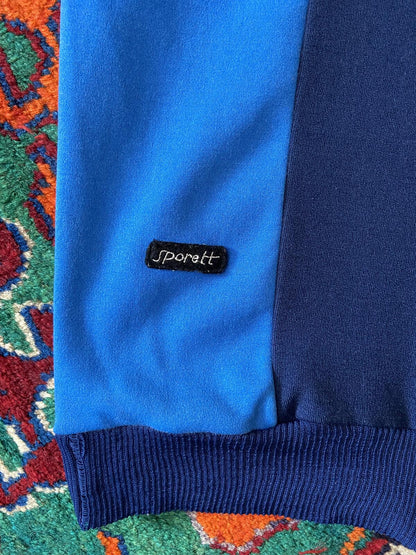Vintage 1970s Navy & Blue Track Top