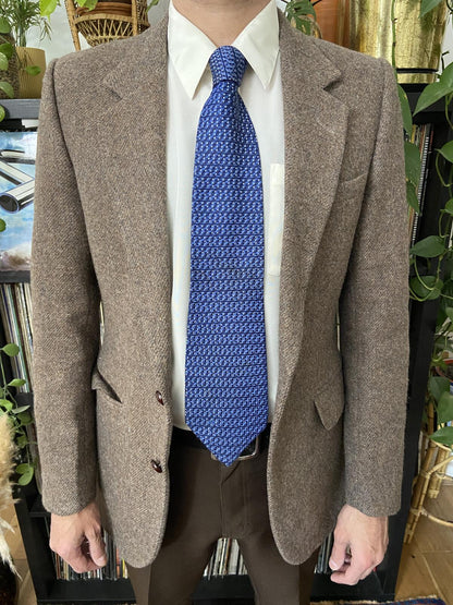 Vintage Valentino Woven Pattern Silk Kipper Tie