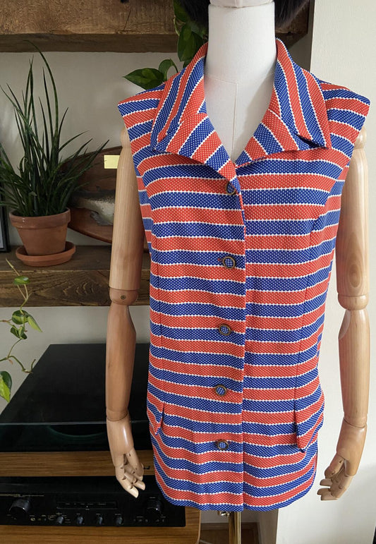 Vintage 1960s Sleeveless Tunic Shirt