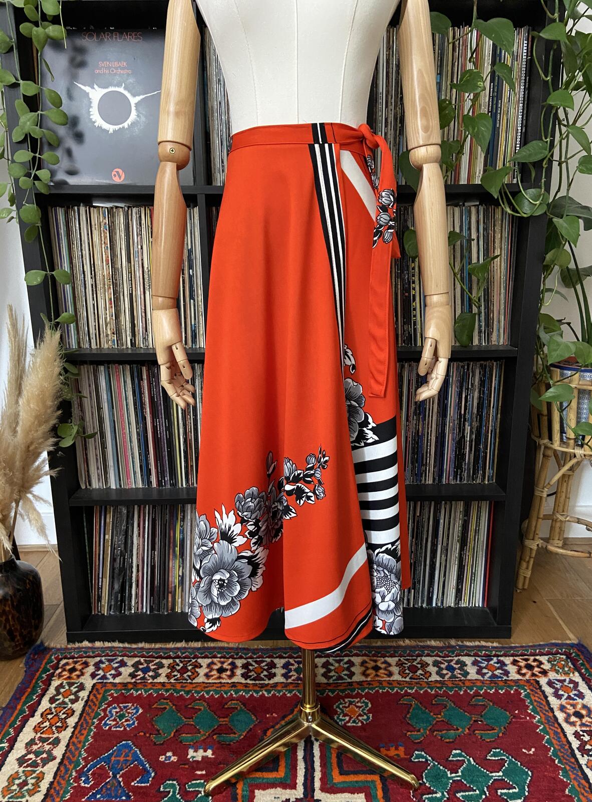 Vintage 1980s Red Wrap Skirt