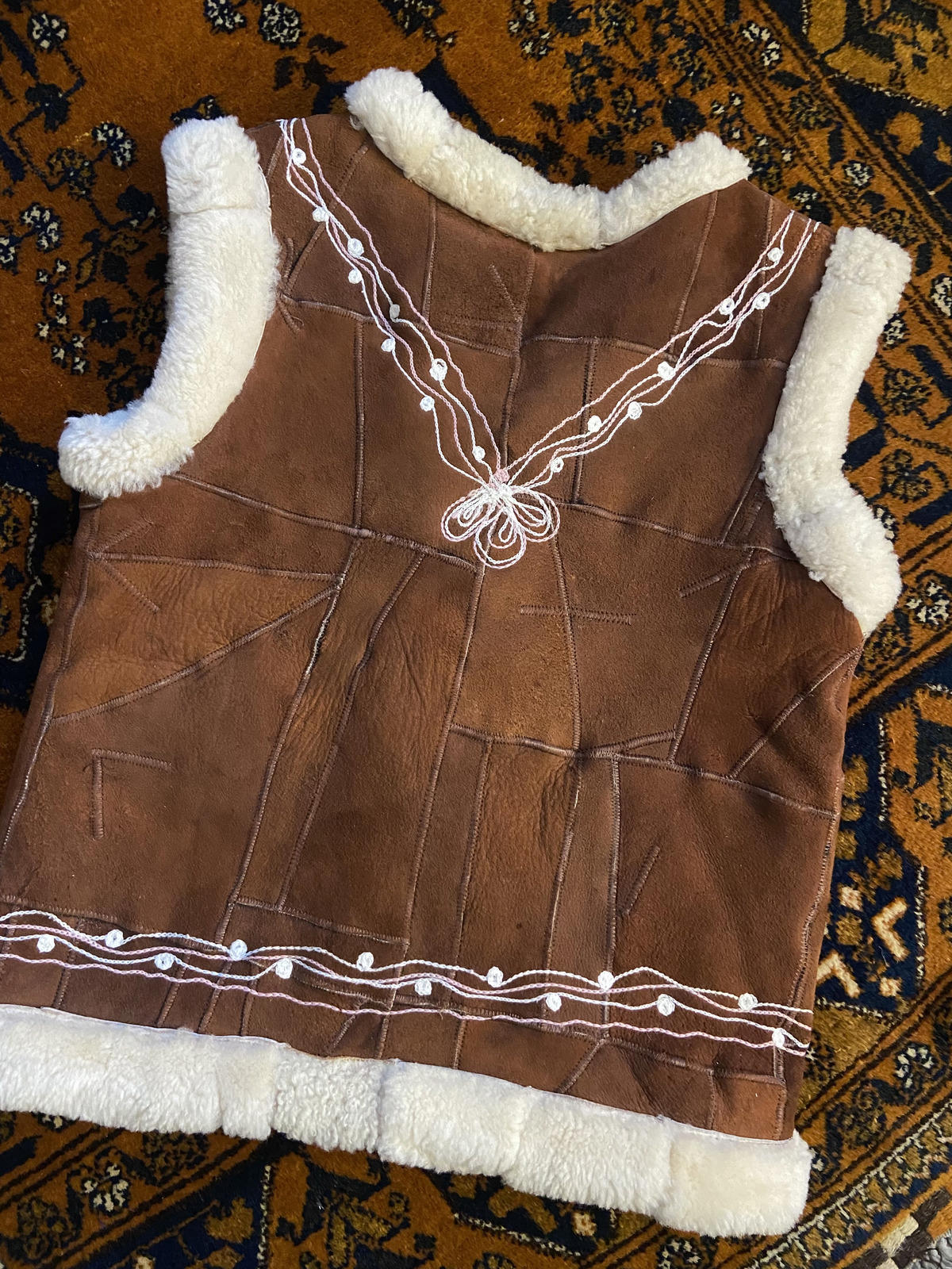 Vintage Brown Embroidered Afghan Waistcoat