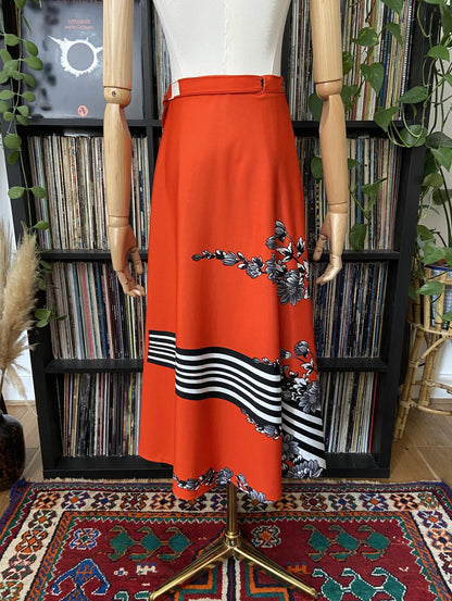 Vintage 1980s Red Wrap Skirt