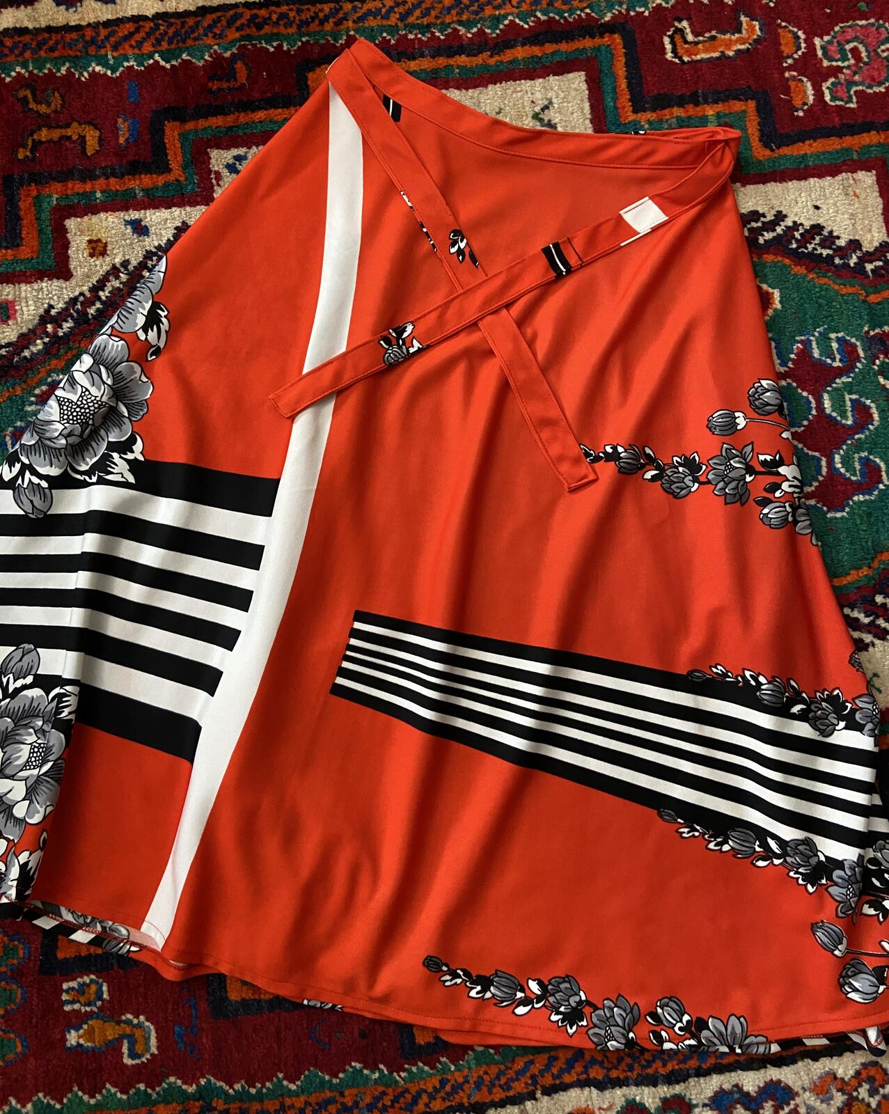 Vintage 1980s Red Wrap Skirt