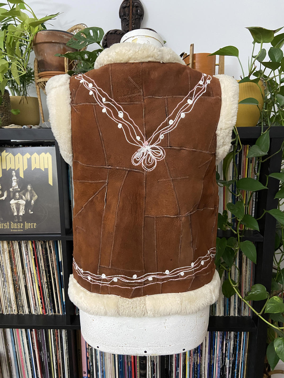 Vintage Brown Embroidered Afghan Waistcoat