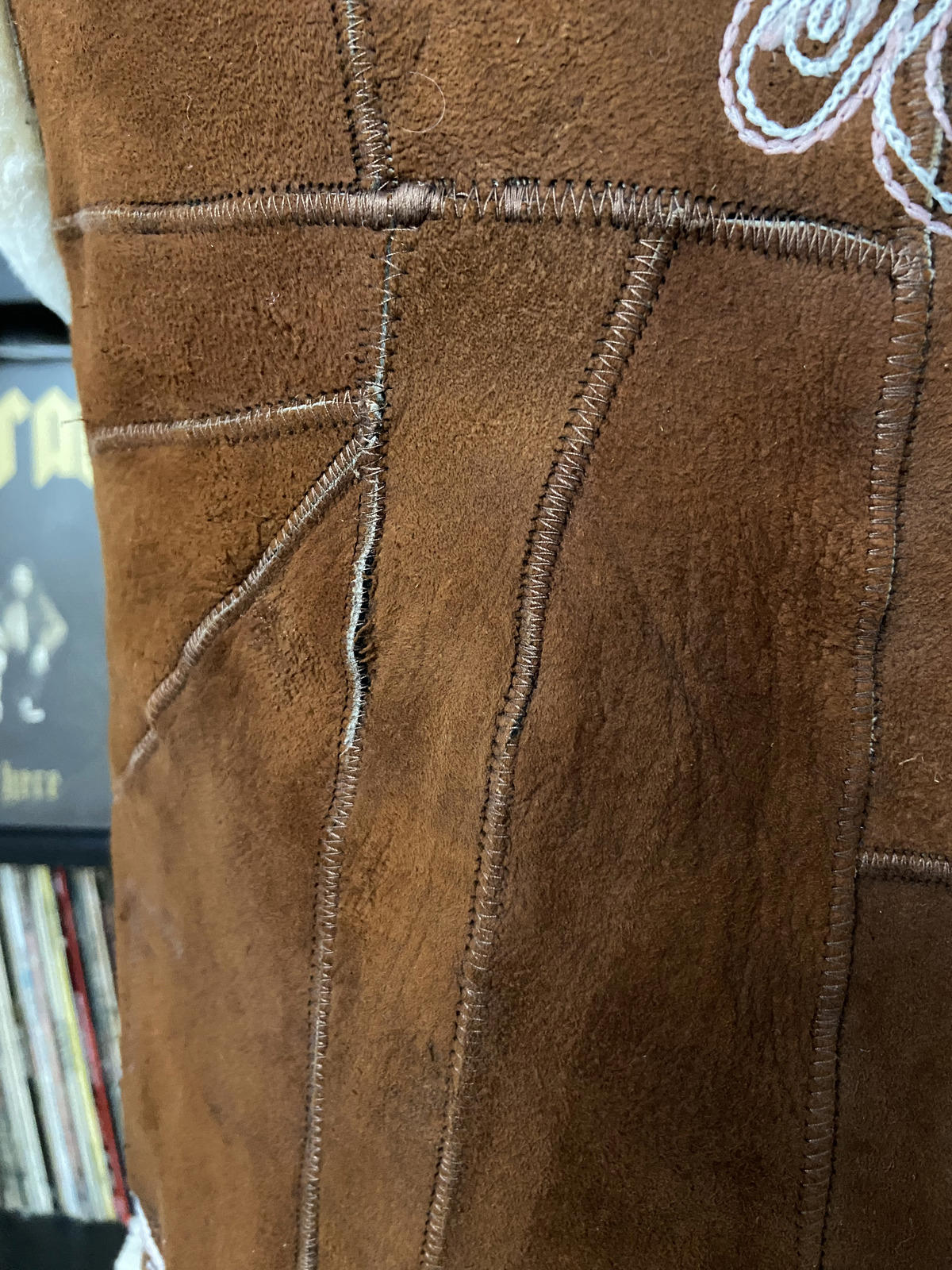 Vintage Brown Embroidered Afghan Waistcoat