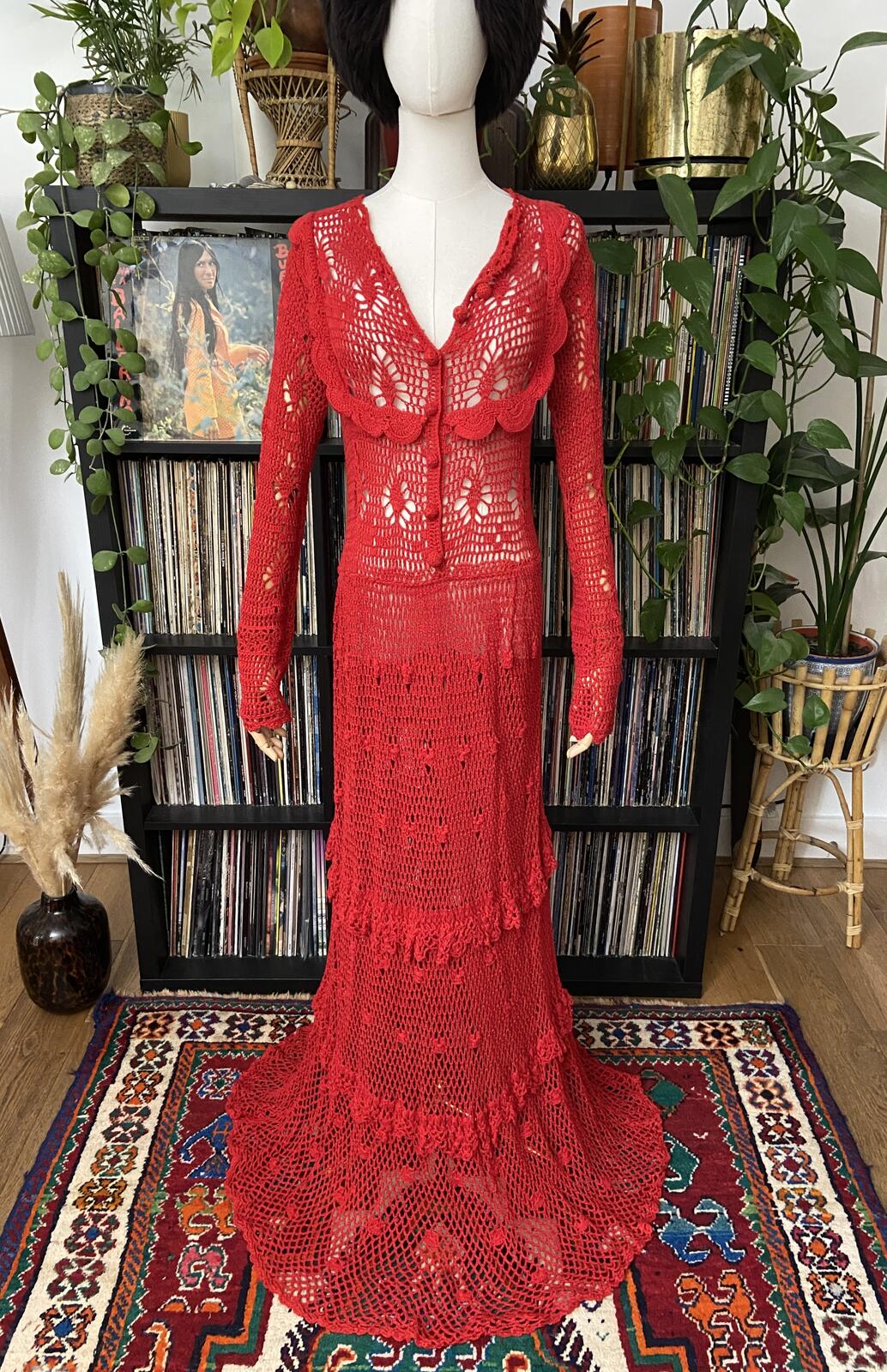 Chasing Unicorns Red Fire On The Mountain Crochet Dress
