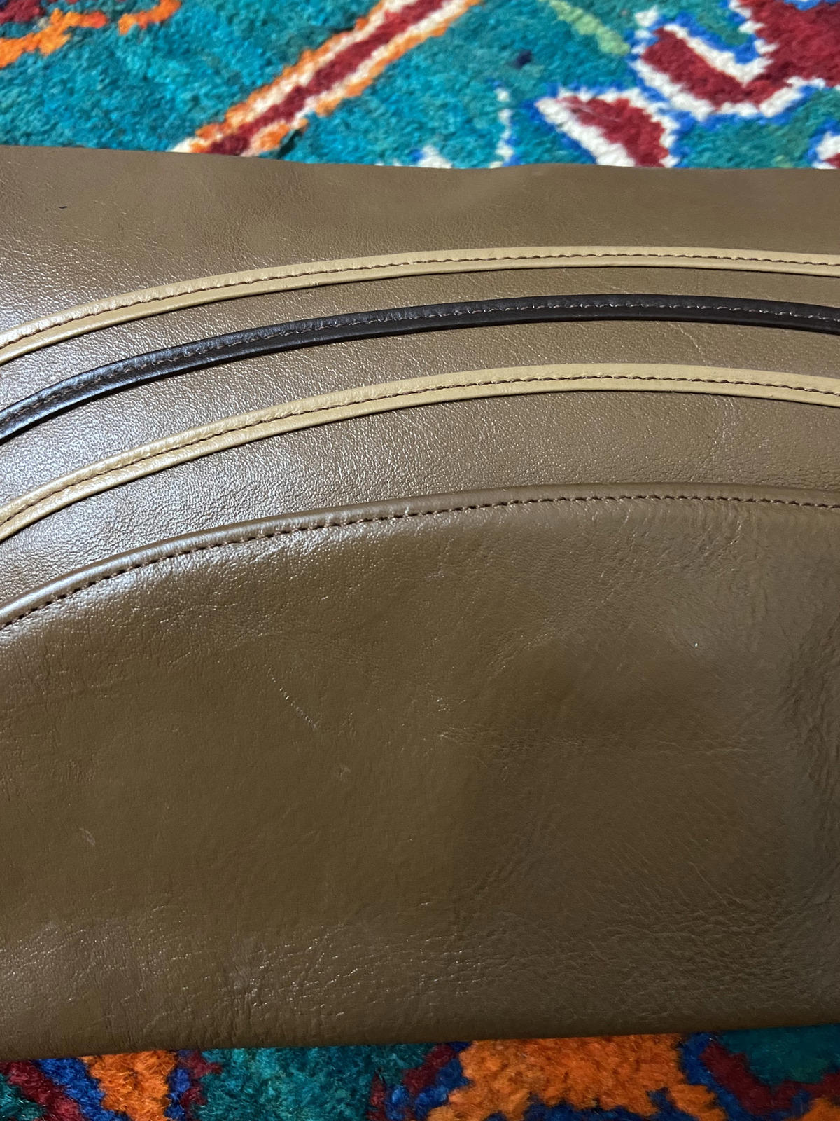 Vintage 1980s Brown Leather Clutch Bag