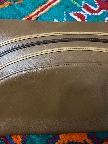 Vintage 1980s Brown Leather Clutch Bag