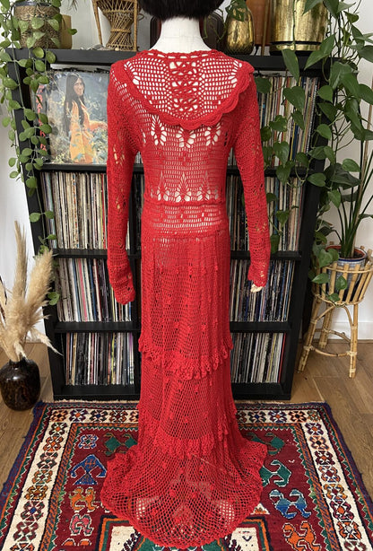 Chasing Unicorns Red Fire On The Mountain Crochet Dress
