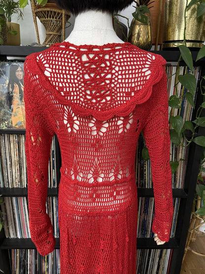 Chasing Unicorns Red Fire On The Mountain Crochet Dress
