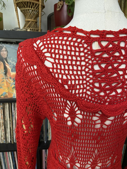 Chasing Unicorns Red Fire On The Mountain Crochet Dress