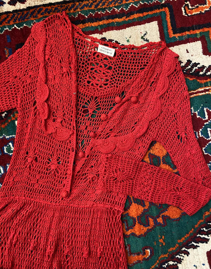Chasing Unicorns Red Fire On The Mountain Crochet Dress