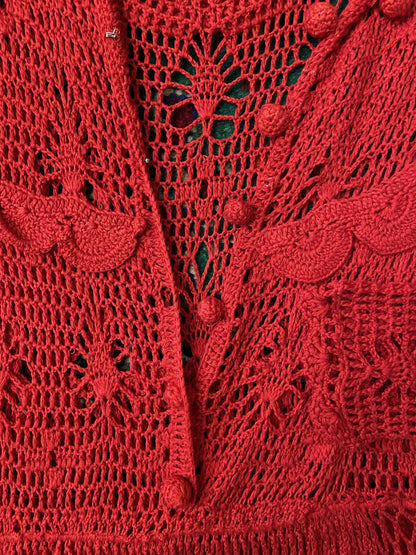 Chasing Unicorns Red Fire On The Mountain Crochet Dress