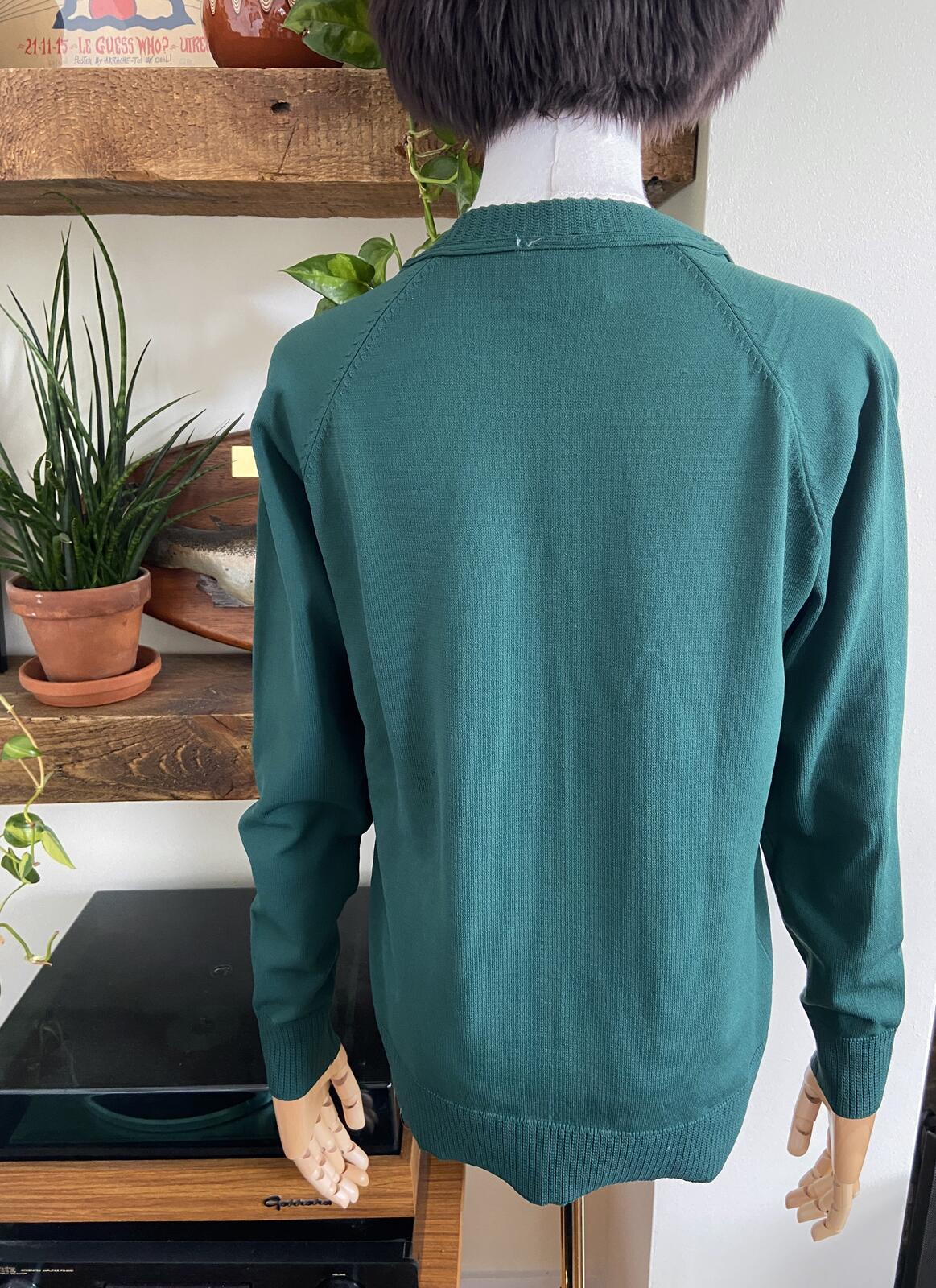 Vintage Green Button Up School Cardigan