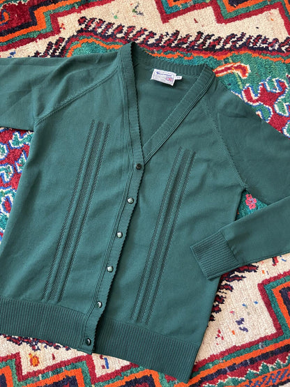Vintage Green Button Up School Cardigan