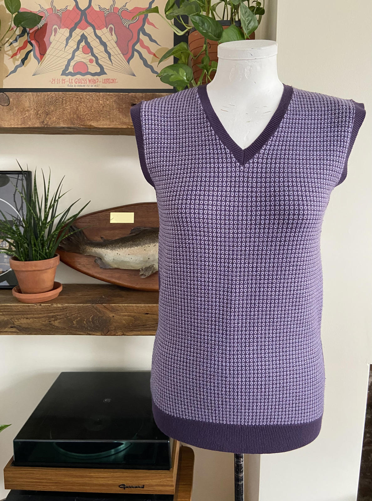 Vintage Purple Knitted Tank Top