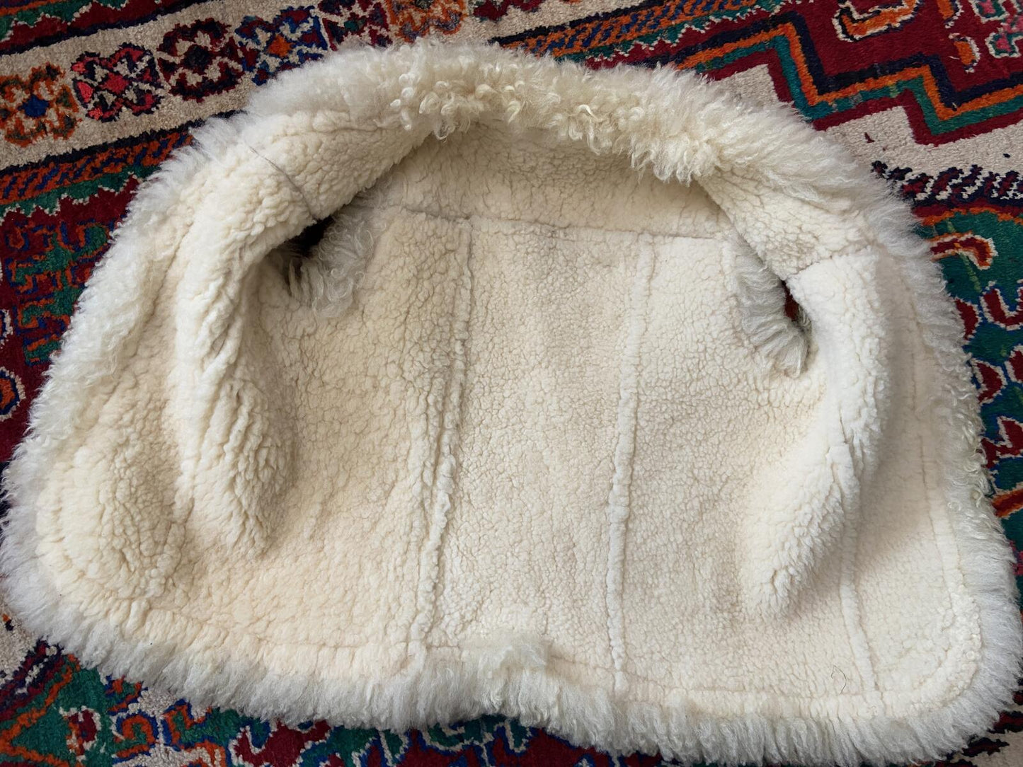 Vintage 1970s Beige Afghan Vest
