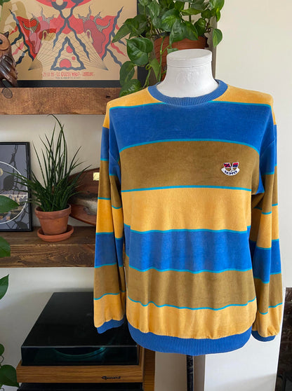 Vintage 1980s Mustard Velour Skipper Sweatshirt