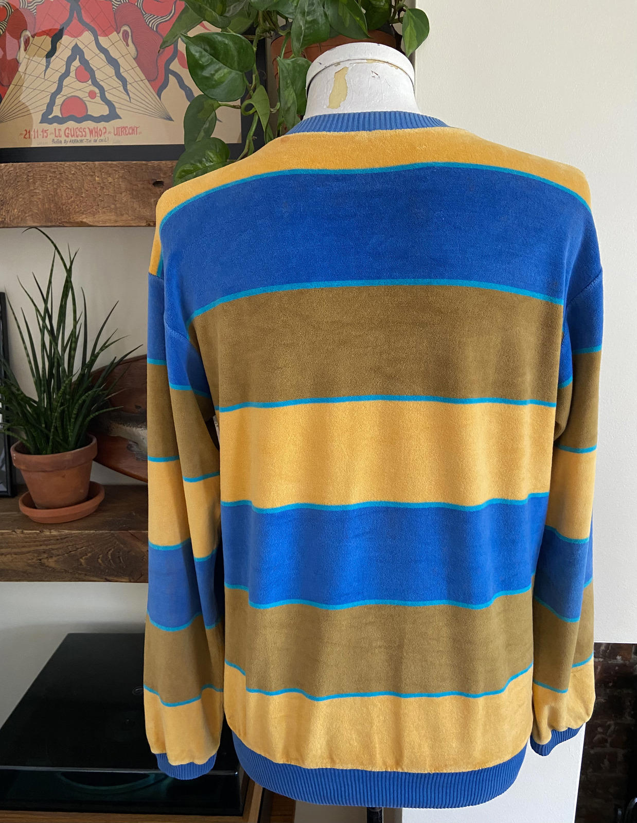 Vintage 1980s Mustard Velour Skipper Sweatshirt