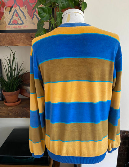 Vintage 1980s Mustard Velour Skipper Sweatshirt