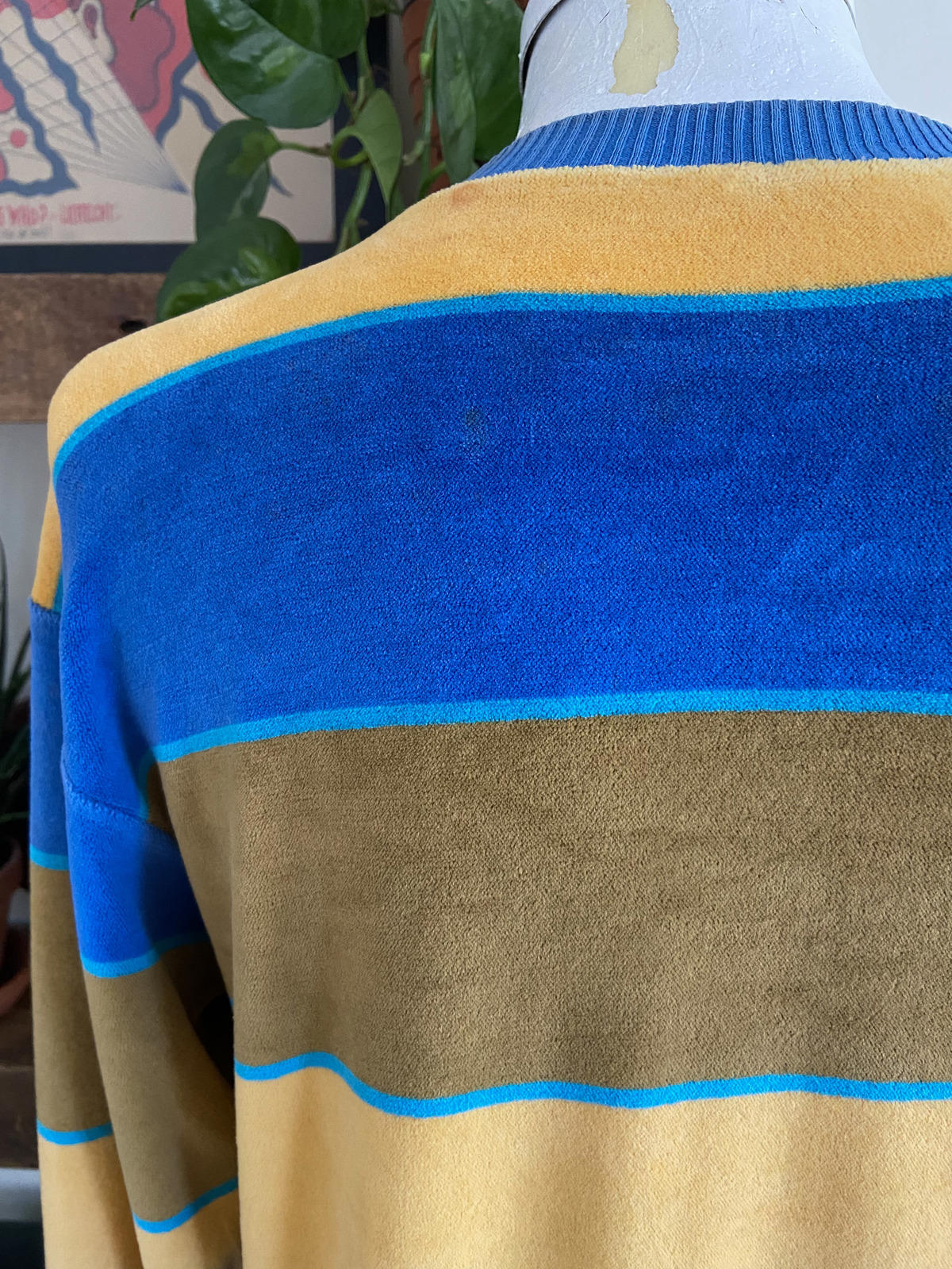 Vintage 1980s Mustard Velour Skipper Sweatshirt