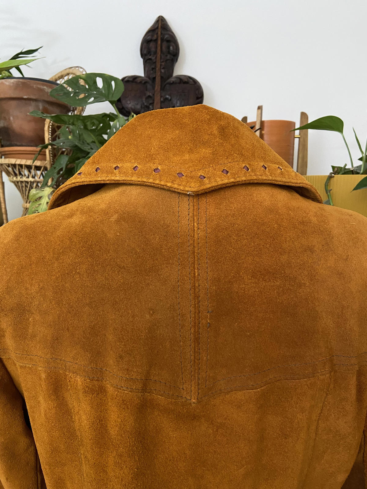 Vintage 1960s Tan Belted Popper Jacket
