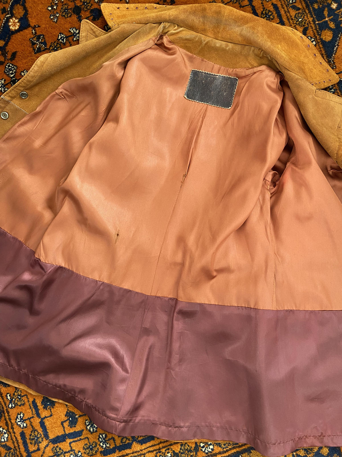 Vintage 1960s Tan Belted Popper Jacket