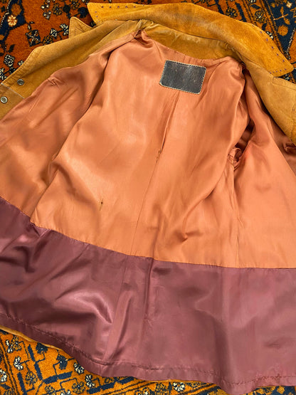 Vintage 1960s Tan Belted Popper Jacket