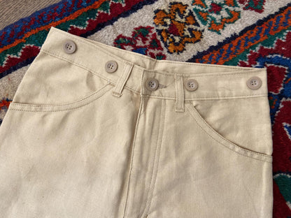 Vintage 1970s Beige Deadstock Flared Jeans W25