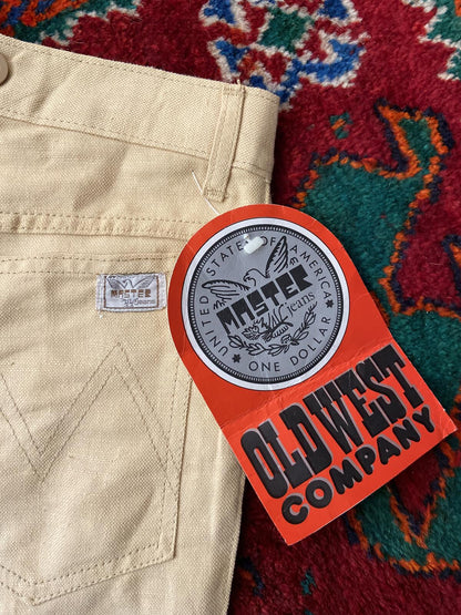 Vintage 1970s Beige Deadstock Flared Jeans W25