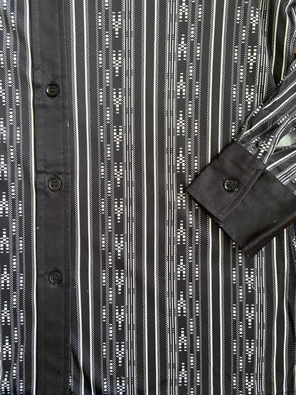 Vintage 1970s Black White Jersey Shirt