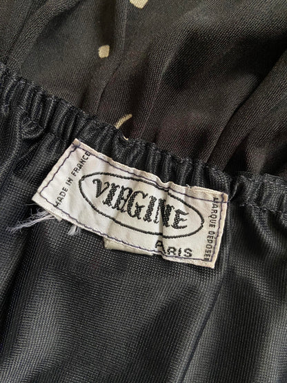 Vintage 1970s Black Tiered Strappy Dress