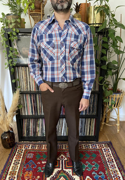 Vintage Blue Lariat Western Shirt