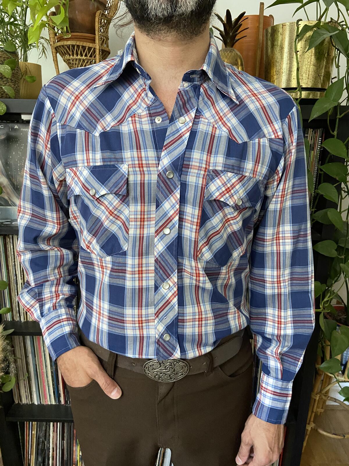 Vintage Blue Lariat Western Shirt