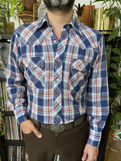 Vintage Blue Lariat Western Shirt