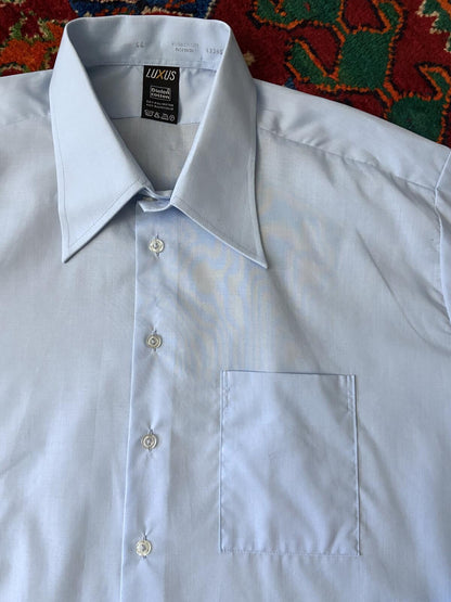 Vintage 1970s Light Blue Dagger Collar Shirt